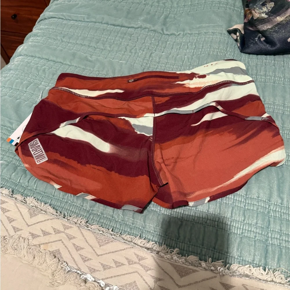 Smartwool Women’s Maroon and Cream Printed Athletic Shorts